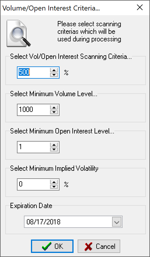 Available Filters for Scanning
